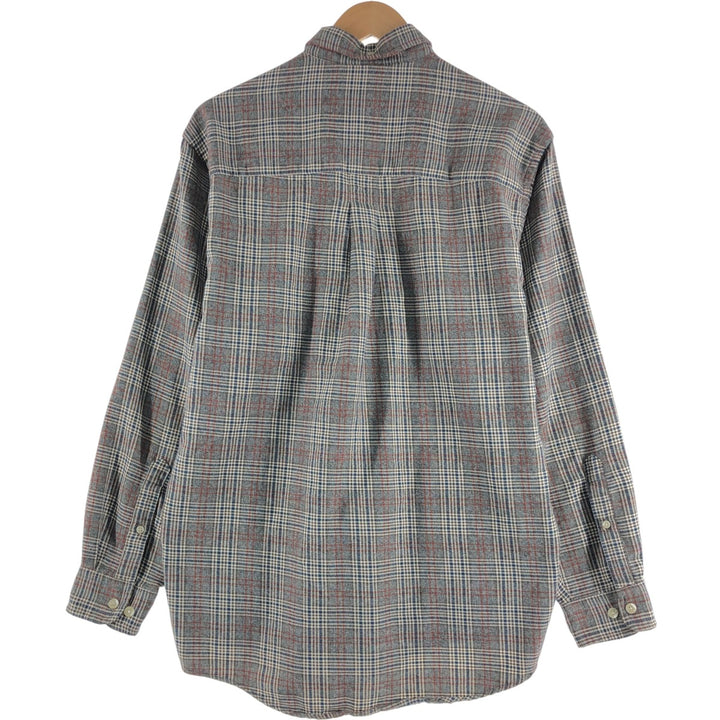 Eddie Bauer Light Flannel Check Shirt, Long Sleeve, Button-Down, Men's Size Small cotton gray type Vintage Second Hand