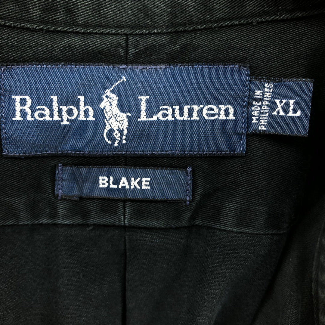 Ralph Lauren BLAKE long sleeve button down shirt, men's XL size cotton black type Vintage Second Hand