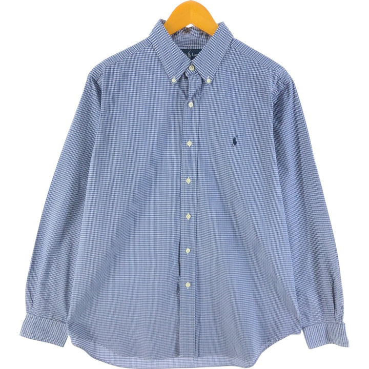 Ralph Lauren Classic Fit Long Sleeve Button Down Check Shirt, Men's Size L cotton blue type Vintage Second Hand
