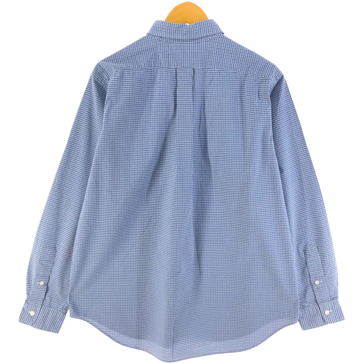 Ralph Lauren Classic Fit Long Sleeve Button Down Check Shirt, Men's Size L cotton blue type Vintage Second Hand