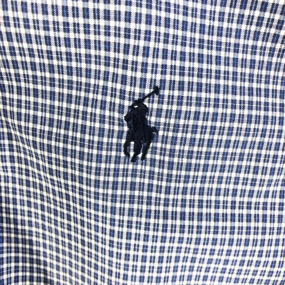Ralph Lauren Classic Fit Long Sleeve Button Down Check Shirt, Men's Size L cotton blue type Vintage Second Hand
