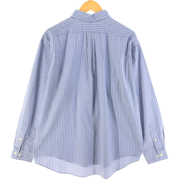 Ralph Lauren YARMOUTH Long Sleeve Button Down Check Shirt Men's XL cotton Blue type light blue Vintage Second Hand