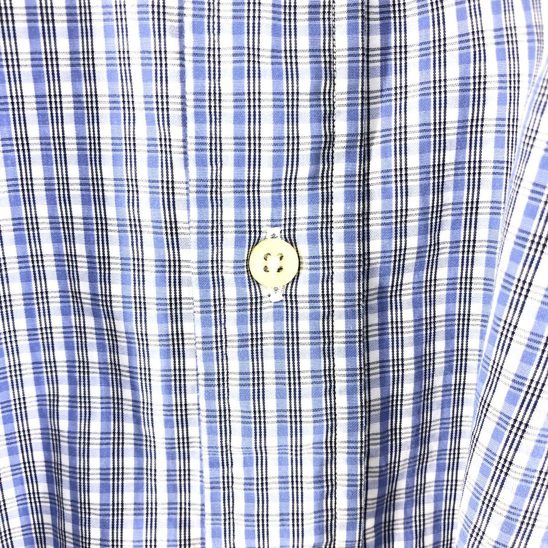 Ralph Lauren YARMOUTH Long Sleeve Button Down Check Shirt Men's XL cotton Blue type light blue Vintage Second Hand
