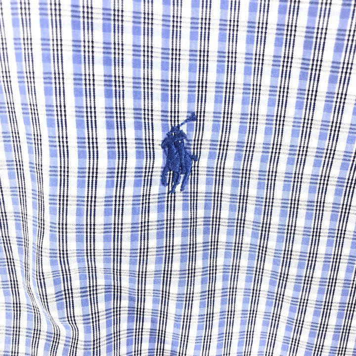 Ralph Lauren YARMOUTH Long Sleeve Button Down Check Shirt Men's XL cotton Blue type light blue Vintage Second Hand