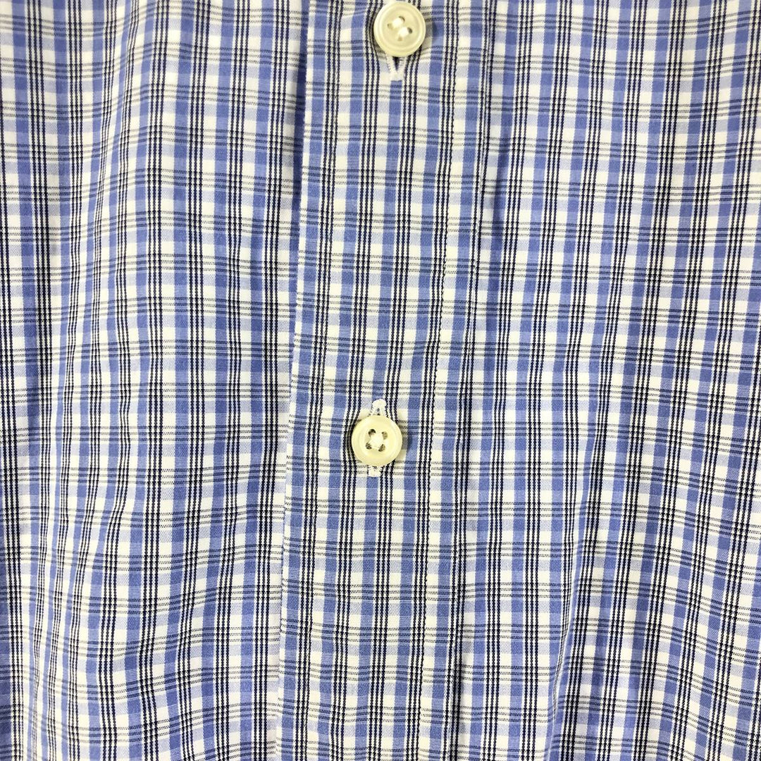 Ralph Lauren YARMOUTH Long Sleeve Button Down Check Shirt Men's XL cotton Blue type light blue Vintage Second Hand