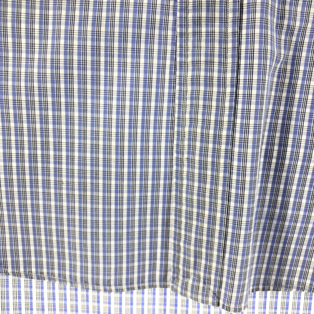 Ralph Lauren YARMOUTH Long Sleeve Button Down Check Shirt Men's XL cotton Blue type light blue Vintage Second Hand