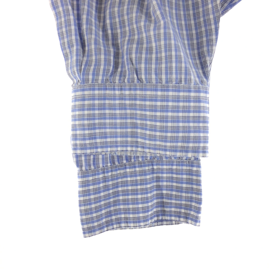Ralph Lauren YARMOUTH Long Sleeve Button Down Check Shirt Men's XL cotton Blue type light blue Vintage Second Hand