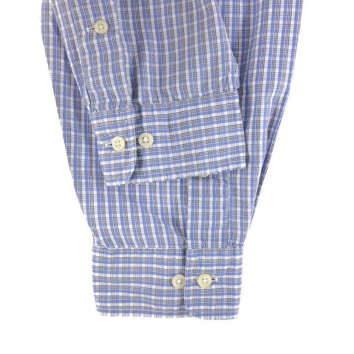 Ralph Lauren YARMOUTH Long Sleeve Button Down Check Shirt Men's XL cotton Blue type light blue Vintage Second Hand