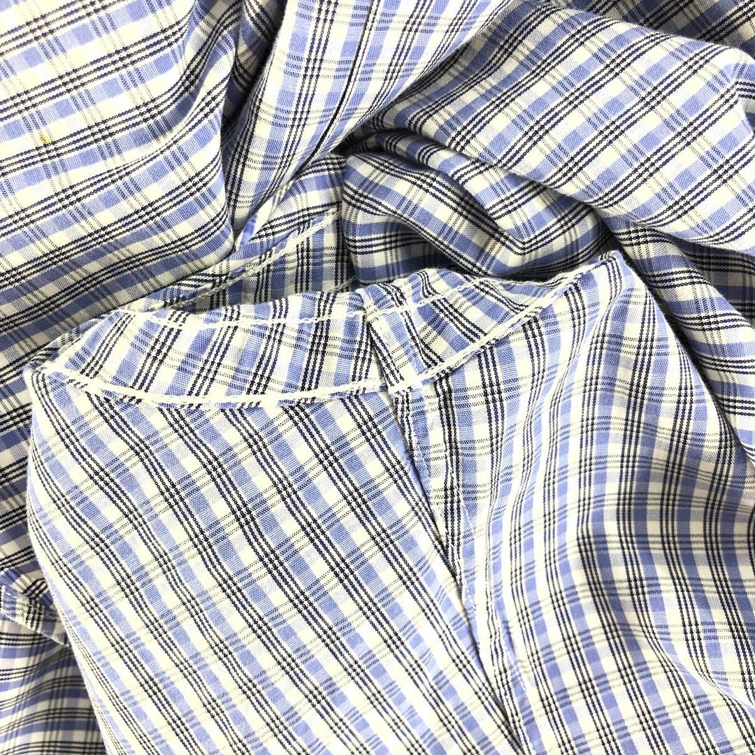 Ralph Lauren YARMOUTH Long Sleeve Button Down Check Shirt Men's XL cotton Blue type light blue Vintage Second Hand