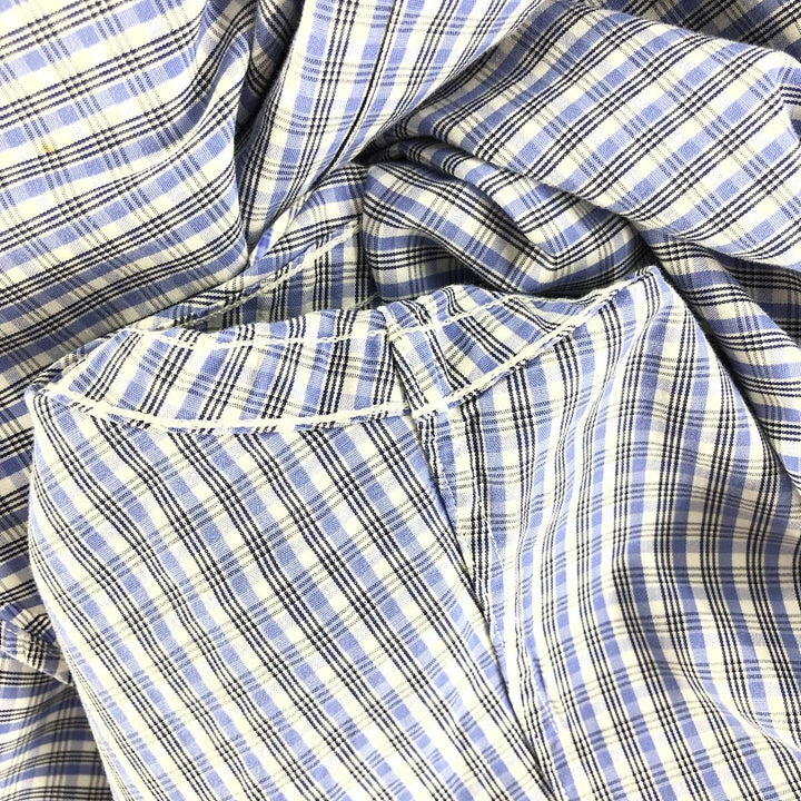 Ralph Lauren YARMOUTH Long Sleeve Button Down Check Shirt Men's XL cotton Blue type light blue Vintage Second Hand