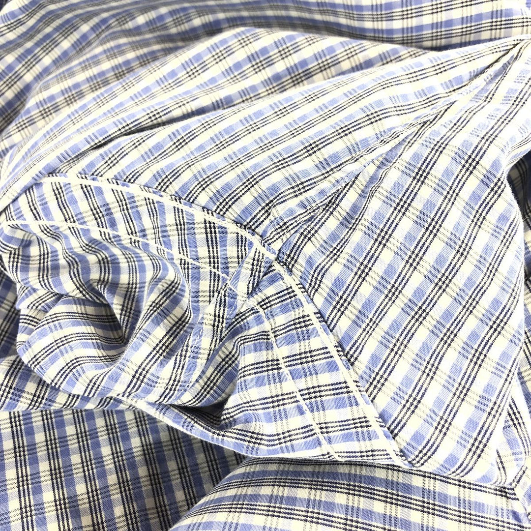 Ralph Lauren YARMOUTH Long Sleeve Button Down Check Shirt Men's XL cotton Blue type light blue Vintage Second Hand