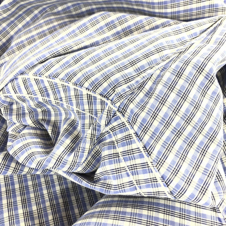 Ralph Lauren YARMOUTH Long Sleeve Button Down Check Shirt Men's XL cotton Blue type light blue Vintage Second Hand
