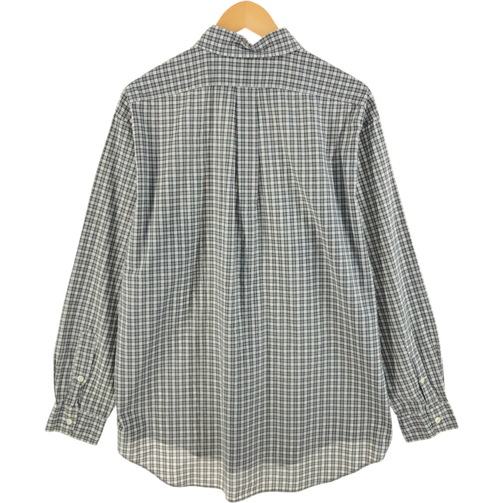 Ralph Lauren BLAKE long sleeve button down check shirt, men's size L cotton pale white type Vintage Second Hand