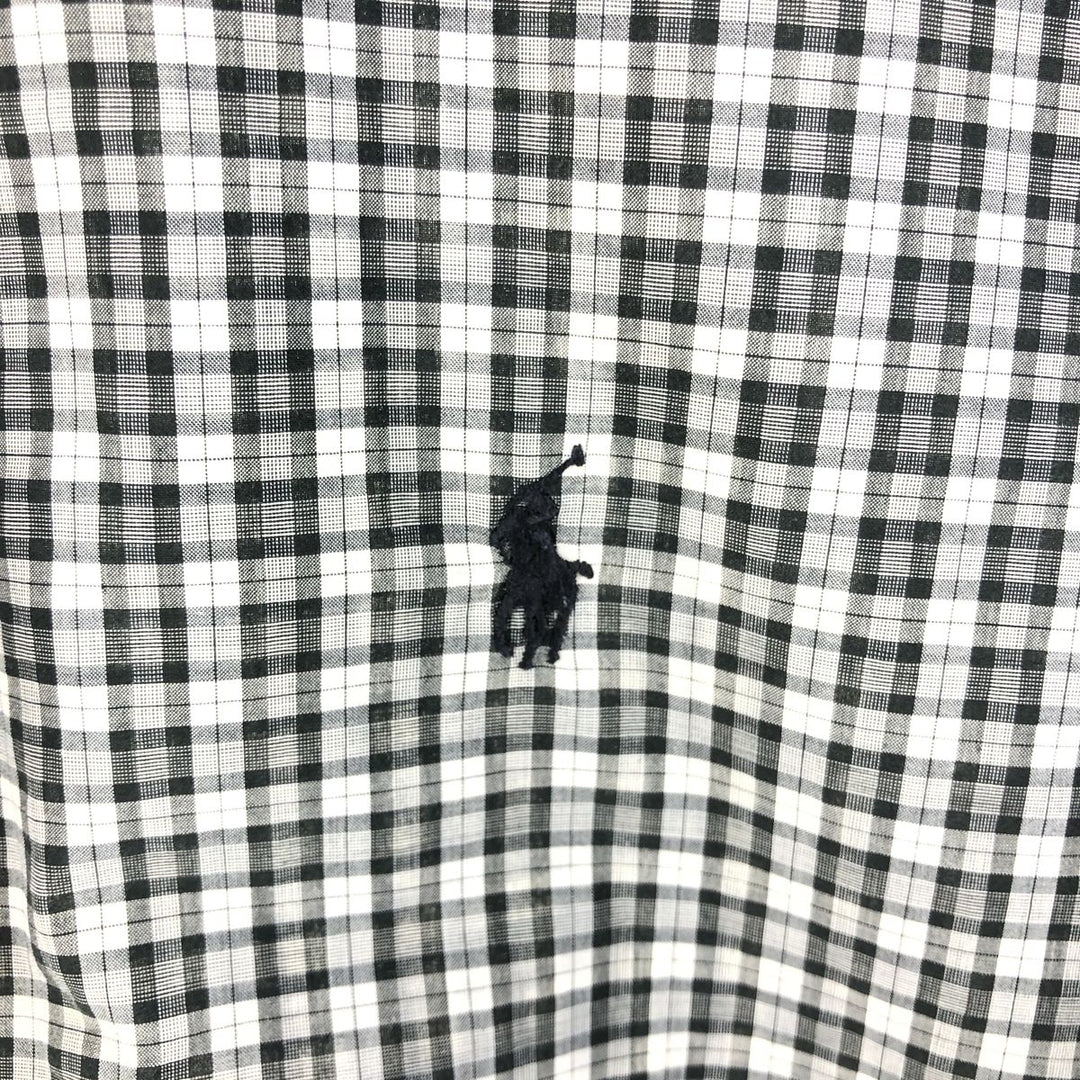 Ralph Lauren BLAKE long sleeve button down check shirt, men's size L cotton pale white type Vintage Second Hand
