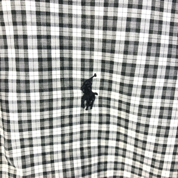 Ralph Lauren BLAKE long sleeve button down check shirt, men's size L cotton pale white type Vintage Second Hand