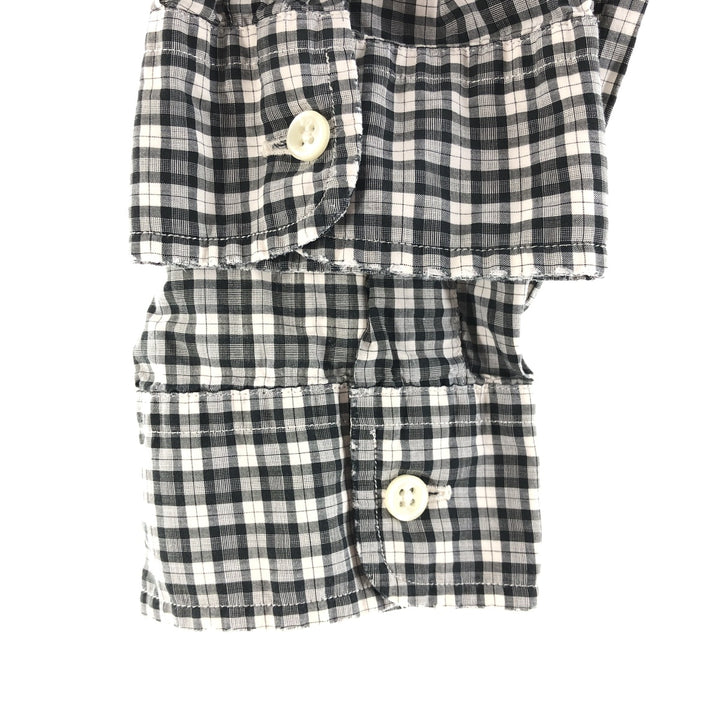 Ralph Lauren BLAKE long sleeve button down check shirt, men's size L cotton pale white type Vintage Second Hand