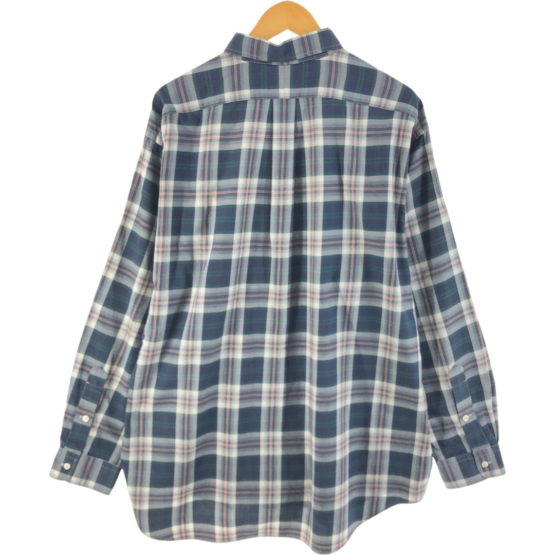 Ralph Lauren Classic Fit Long Sleeve Button Down Check Shirt Men's XL unclear navy blue type Vintage Second Hand