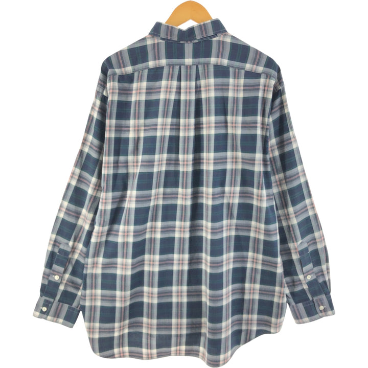 Ralph Lauren Classic Fit Long Sleeve Button Down Check Shirt Men's XL unclear navy blue type Vintage Second Hand