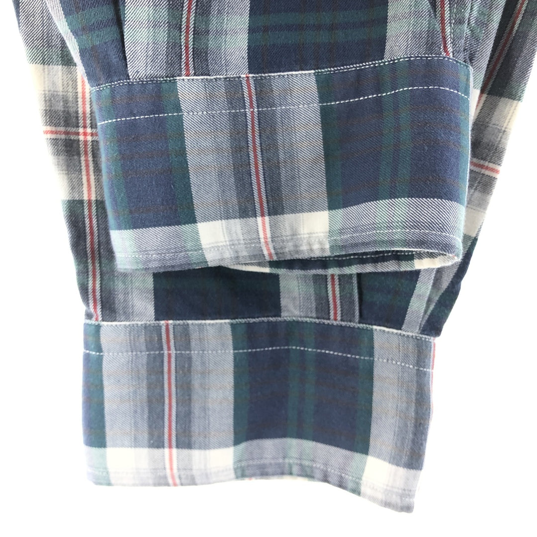 Ralph Lauren Classic Fit Long Sleeve Button Down Check Shirt Men's XL unclear navy blue type Vintage Second Hand