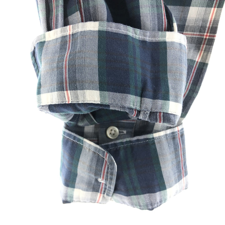 Ralph Lauren Classic Fit Long Sleeve Button Down Check Shirt Men's XL unclear navy blue type Vintage Second Hand