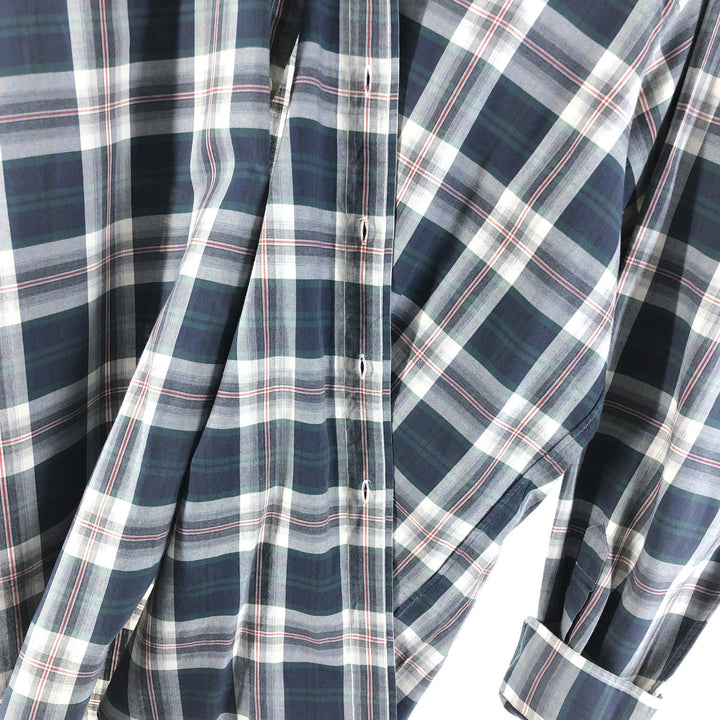 Ralph Lauren Classic Fit Long Sleeve Button Down Check Shirt Men's XL unclear navy blue type Vintage Second Hand