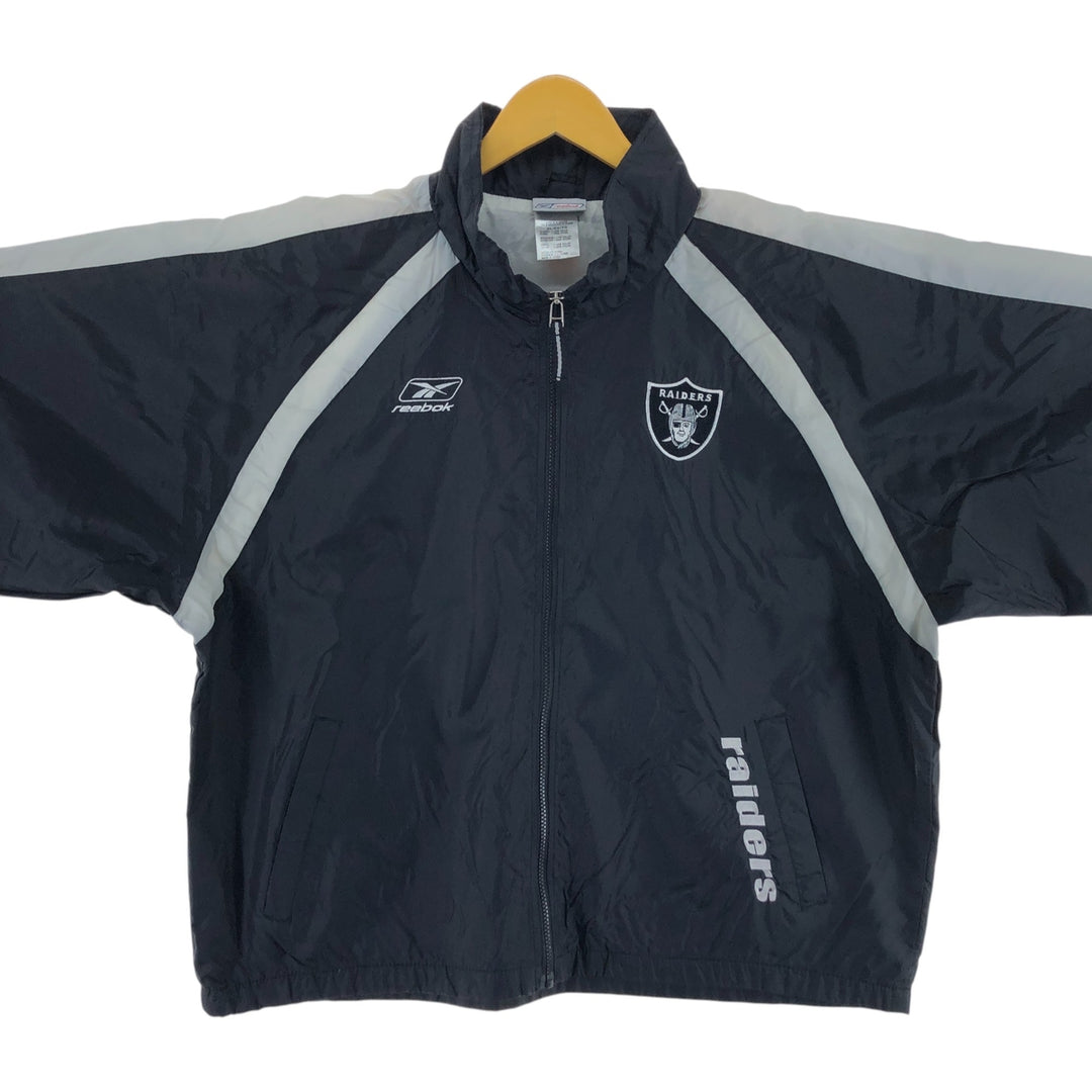 00s~ Reebok NFL LAS VEGAS RAIDERS Las Vegas Raiders back logo nylon jacket men's XL equivalent /eaa515503