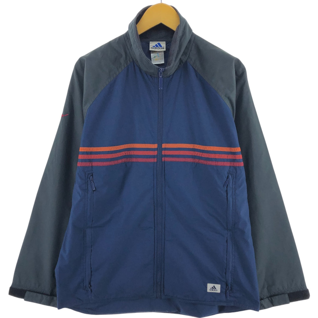00'S adidas windbreaker, men's size L polyester navy blue type Vintage Second Hand