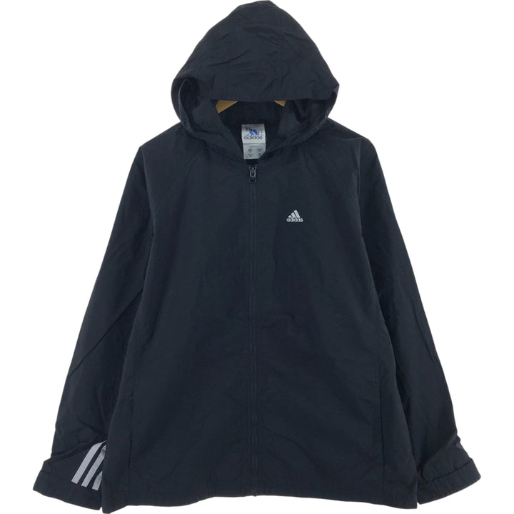 00'S Adidas nylon hoodie, men's XL size Nylon black type Vintage Second Hand