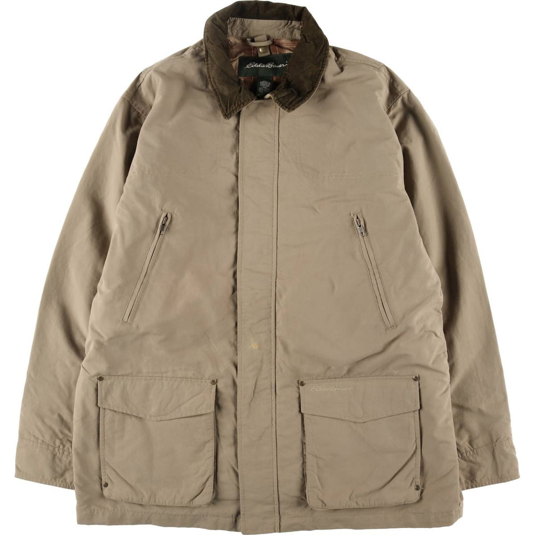 Eddie Bauer Hunting Jacket, Men's Size L Nylon Beige type Vintage Second Hand