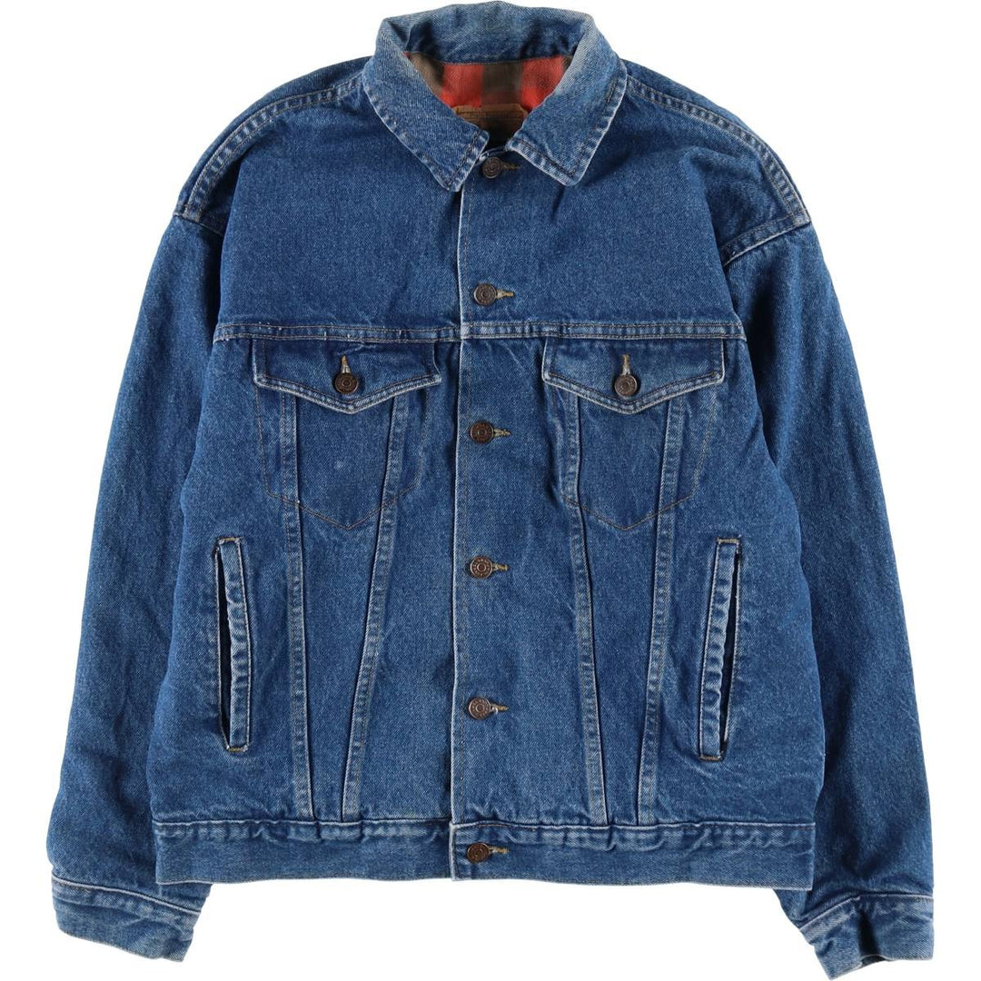 80'S JCPenney PLAIN POCKETS denim jacket, G-jacket, men's size L, vintage /eaa515554