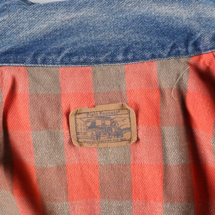 80'S JCPenney PLAIN POCKETS denim jacket, G-jacket, men's size L, vintage /eaa515554