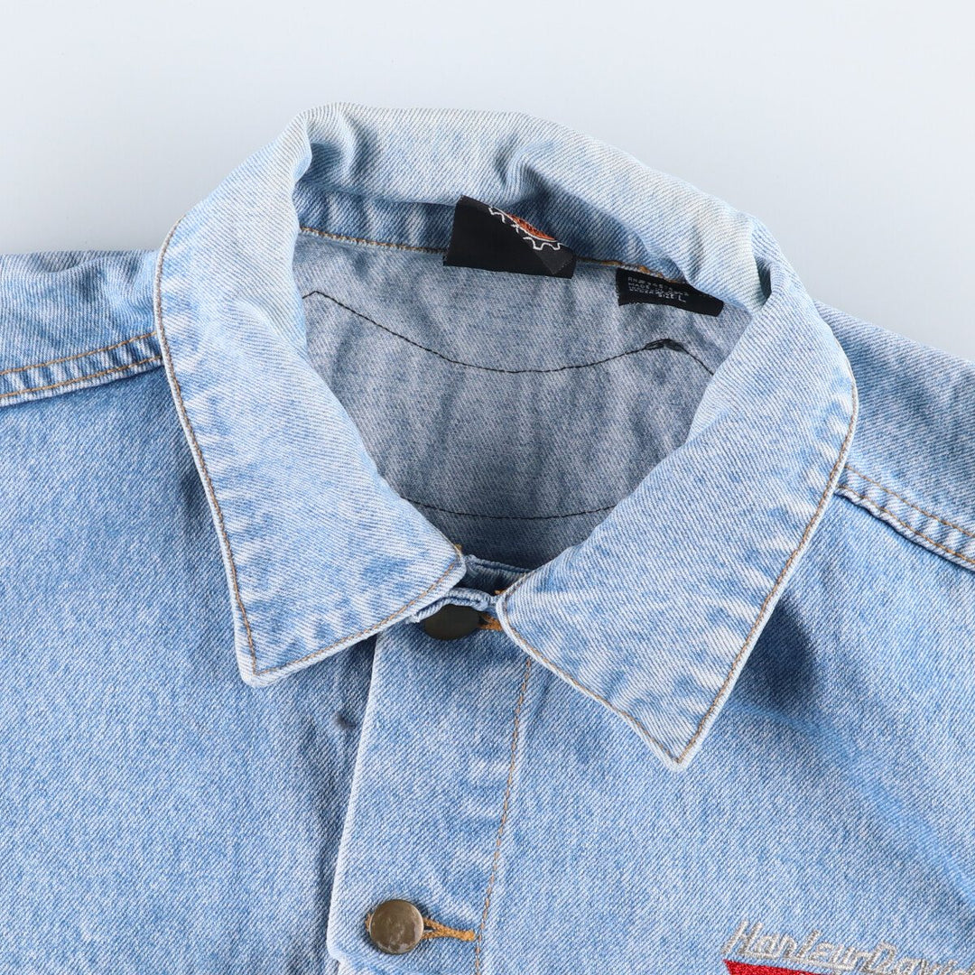 90'S Harley-Davidson Denim Jacket, G-Jean, Men's Size L, Vintage / eaa515559