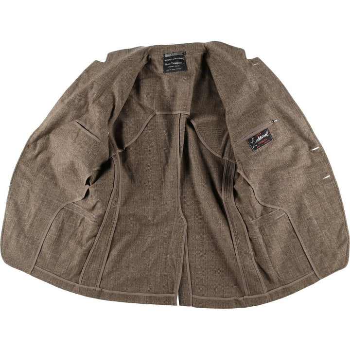 ESCAPE from the ordinary Check Pattern Herringbone Wool Tailored Jacket Made in England Men's L size /eaa515574