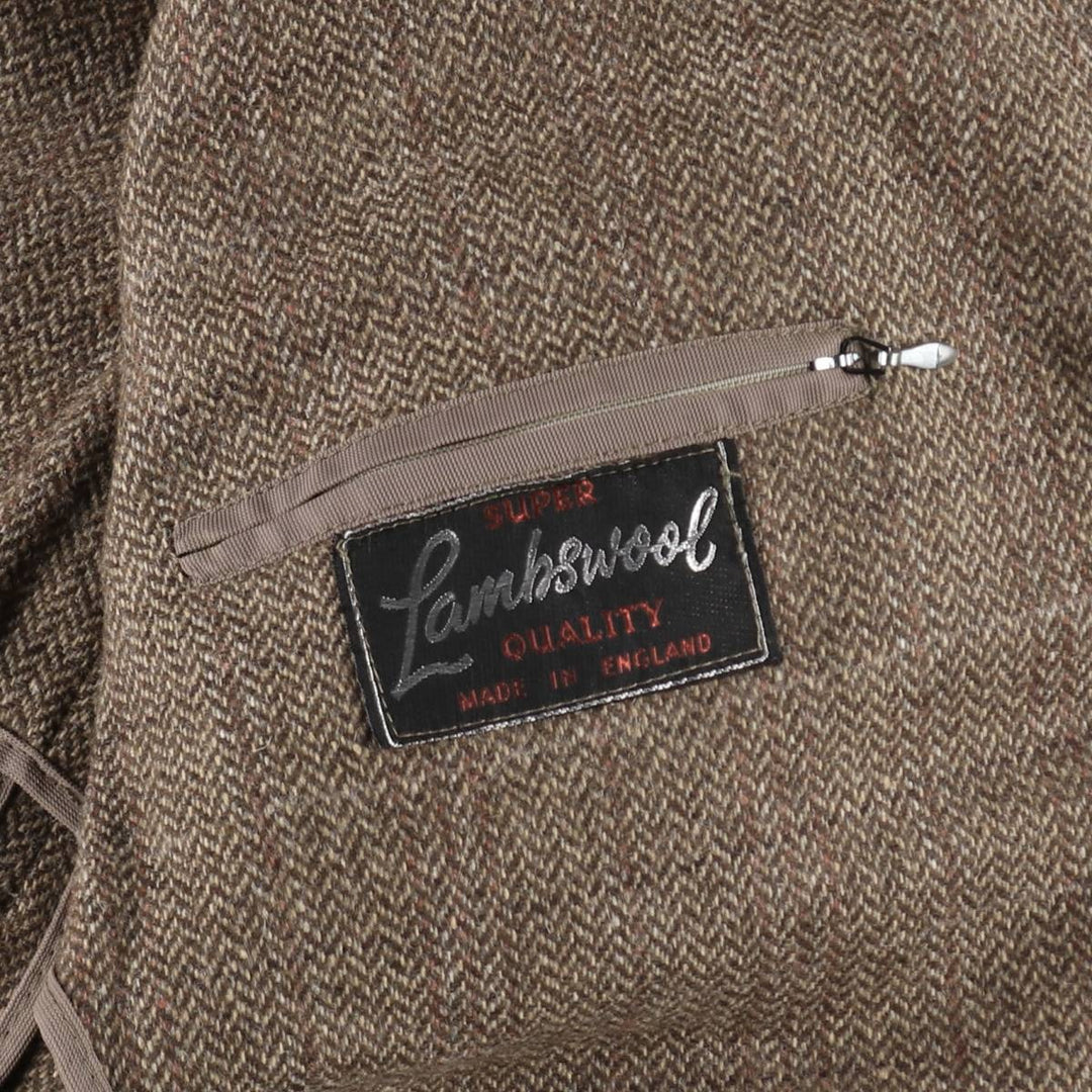 ESCAPE from the ordinary Check Pattern Herringbone Wool Tailored Jacket Made in England Men's L size /eaa515574