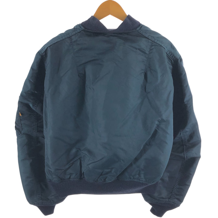 Civilian Alpha MA-1 Type Military Flight Jacket Made in USA Men's XL Nylon navy blue type Vintage Second Hand