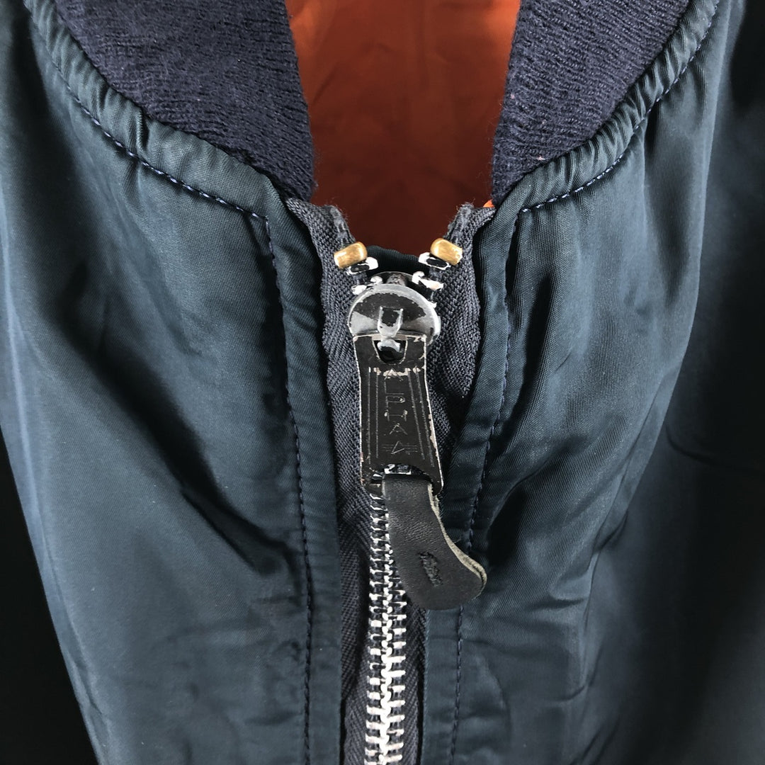 Civilian Alpha MA-1 Type Military Flight Jacket Made in USA Men's XL Nylon navy blue type Vintage Second Hand