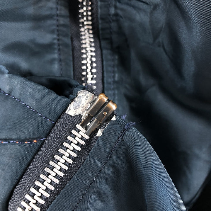 Civilian Alpha MA-1 Type Military Flight Jacket Made in USA Men's XL Nylon navy blue type Vintage Second Hand