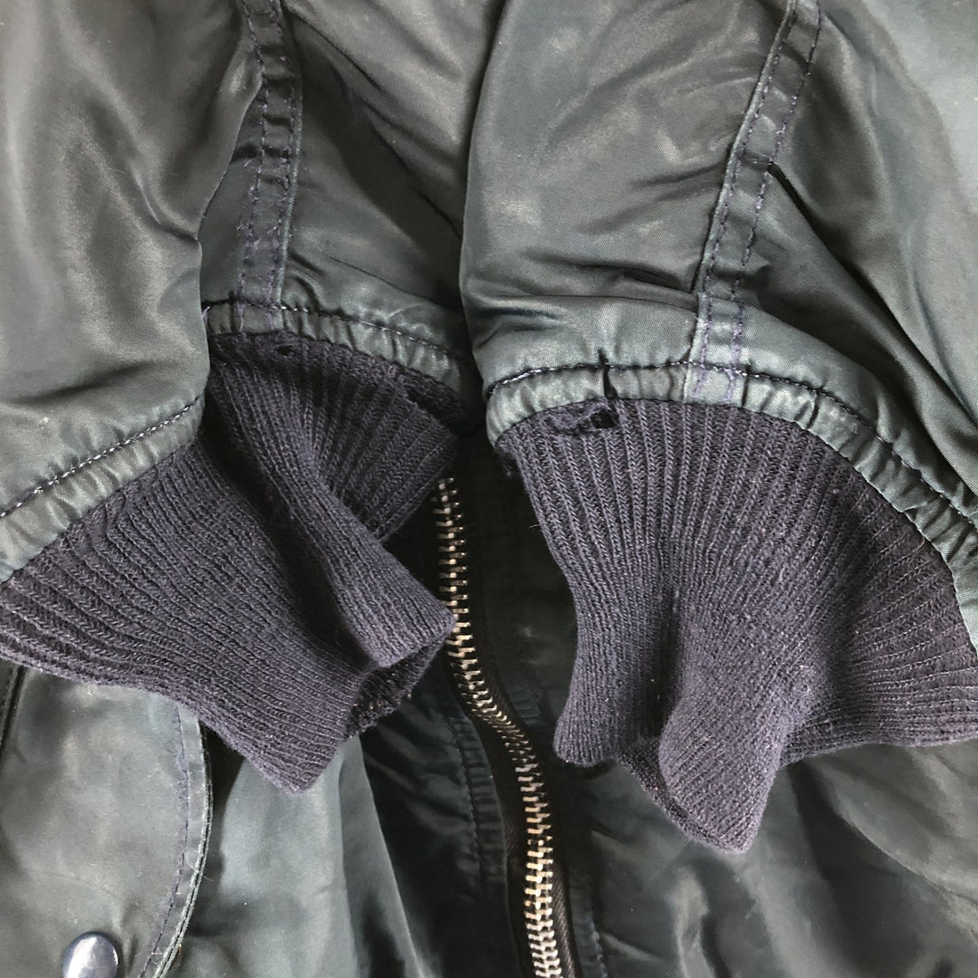 Civilian Alpha MA-1 Type Military Flight Jacket Made in USA Men's XL Nylon navy blue type Vintage Second Hand