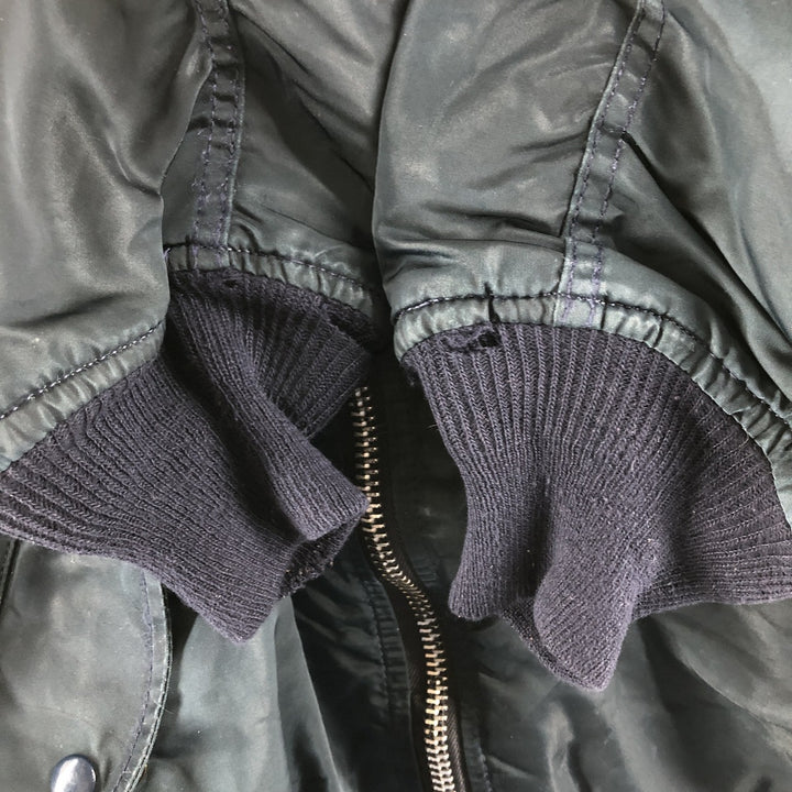 Civilian Alpha MA-1 Type Military Flight Jacket Made in USA Men's XL Nylon navy blue type Vintage Second Hand