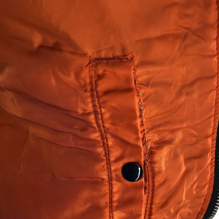 Civilian Alpha MA-1 Type Military Flight Jacket Made in USA Men's XL Nylon navy blue type Vintage Second Hand