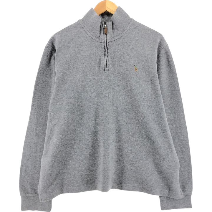Ralph Lauren POLO RALPH LAUREN Half-zip sweatshirt, sweatshirt, men's size L cotton gray type Vintage Second Hand