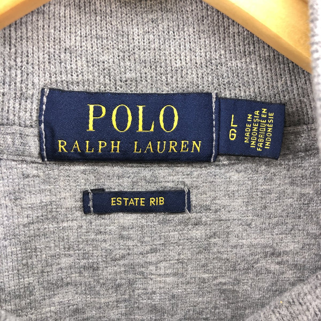 Ralph Lauren POLO RALPH LAUREN Half-zip sweatshirt, sweatshirt, men's size L cotton gray type Vintage Second Hand