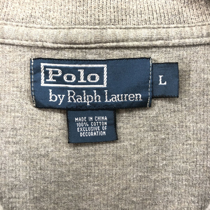 Ralph Lauren POLO by Ralph Lauren Half-Zip Sweatshirt, Men's Size L cotton gray type Vintage Second Hand