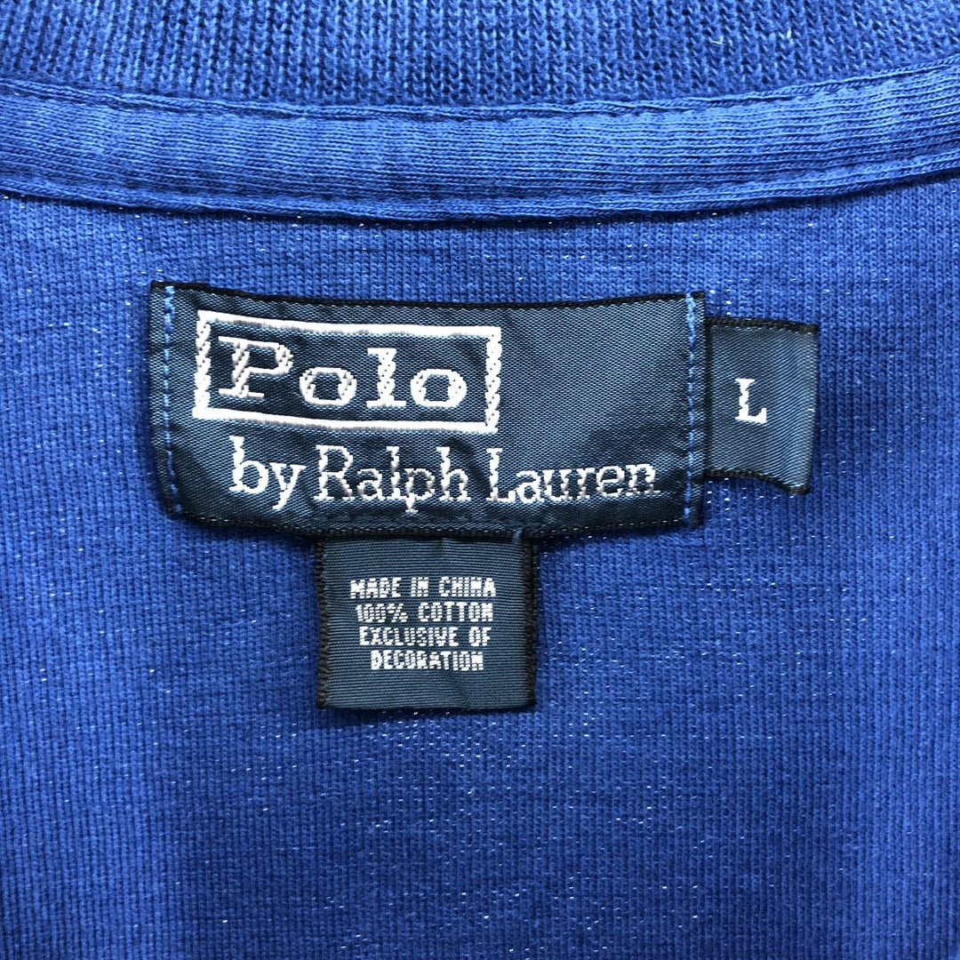 Ralph Lauren POLO by Ralph Lauren Half-Zip Sweatshirt, Men's Size L cotton blue type Vintage Second Hand