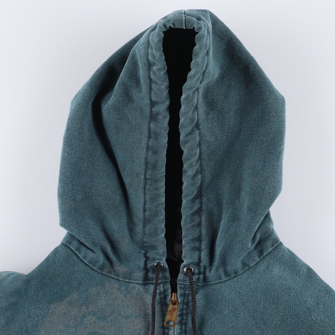 80s-90'S Carhartt Active Jacket, Padded Duck Full Zip Hoodie, Made in USA, Men's XL, Vintage /eaa515788