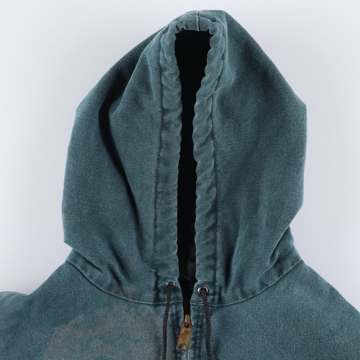 80s-90'S Carhartt Active Jacket, Padded Duck Full Zip Hoodie, Made in USA, Men's XL, Vintage /eaa515788