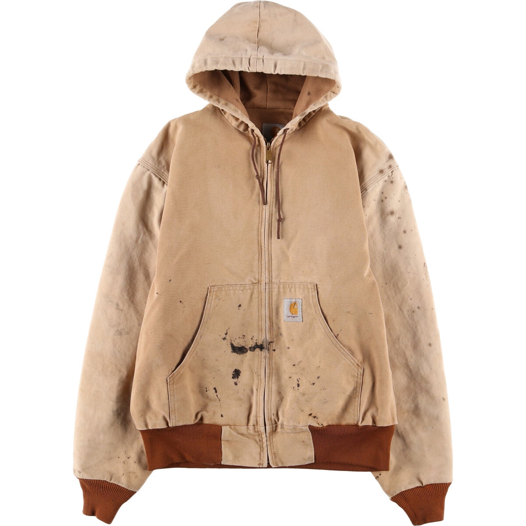 80s~90'S Carhartt Active Jacket Paint Duck Full Zip Hoodie Made in USA Men's XL Vintage /eaa515789