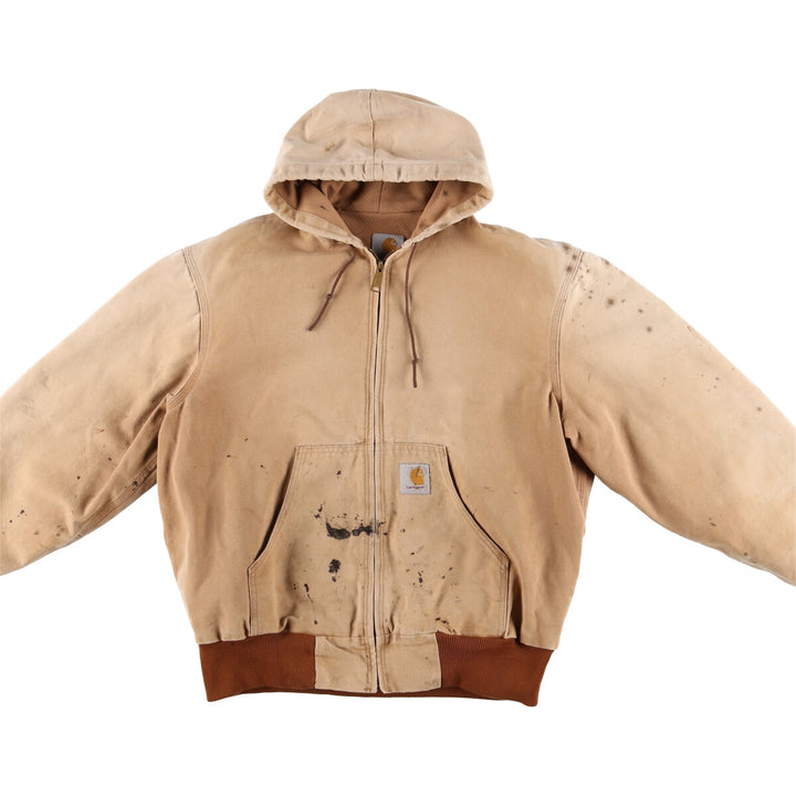 80s~90'S Carhartt Active Jacket Paint Duck Full Zip Hoodie Made in USA Men's XL Vintage /eaa515789