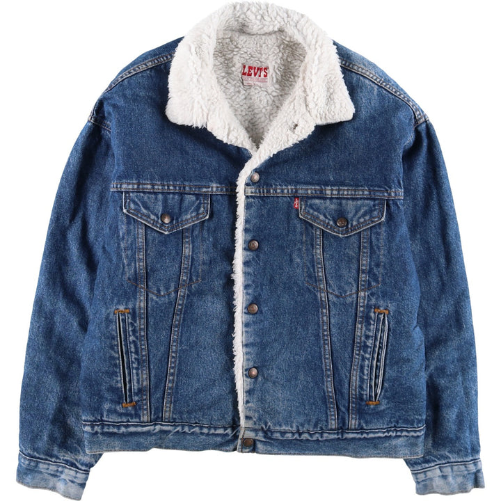 80'S Levi's 70609-0218 denim fleece jacket made in USA, men's size L, vintage /eaa515806