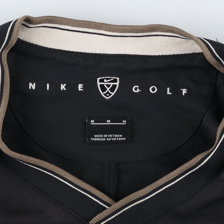 2000'S Nike Golf Hankook V-neck warm-up pullover, men's size M polyester black type Vintage Second Hand